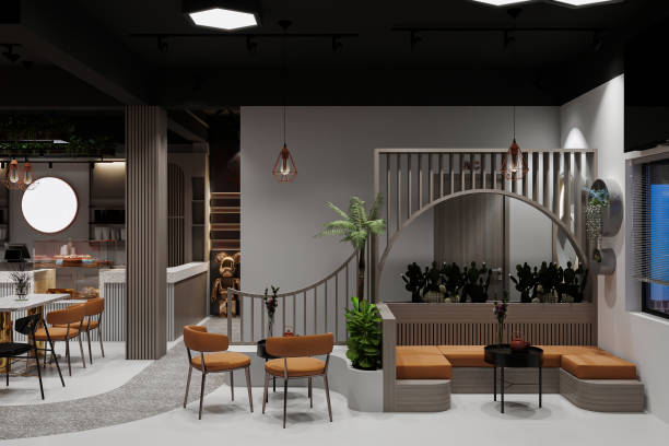 Interior of a empty cafe