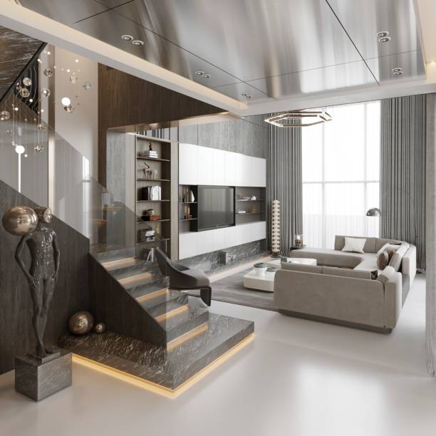 3d render of luxury villa house exterior view