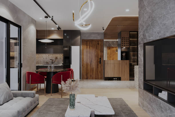 Interior design of Luxury Living room in the house , 3d rendering Interior design of Luxury Living room in the house , 3d rendering