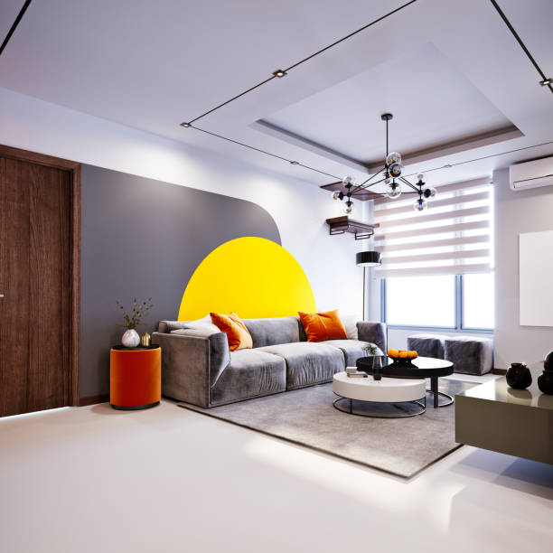 3d render of modern living room